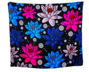 Floral Print 13 Navy, Blue, Red and Lavender Wall Tapestry