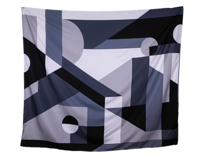 Abstract Modern Print 15 Black, Dark Grey, Lt Grey and White Wall Tapestry