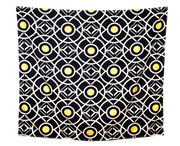 Abstract Modern Print 22 Black and Yellow Wall Tapestry