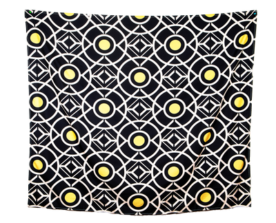 Abstract Modern Print 22 Black and Yellow Wall Tapestry