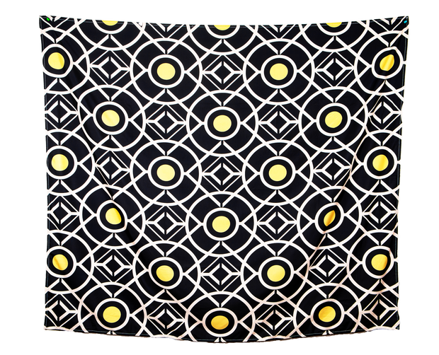 Abstract Modern Print 22 Black and Yellow Wall Tapestry