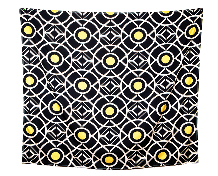 Abstract Modern Print 22 Black and Yellow Wall Tapestry