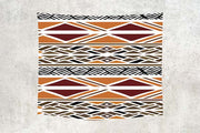 African Print 24 Gold, Burgundy, White and Black Wall Tapestry