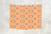 Retro Vintage Print 37 Peach, Green and Red Wall Tapestry