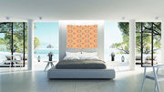 Retro Vintage Print 37 Peach, Green and Red Wall Tapestry